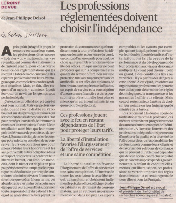 Les Echos - 5 novembre 2014